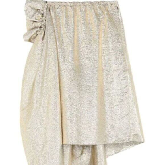 Stella McCartney Lurex Gathered Brynn skirt Gold size 4 - Picture 2 of 10